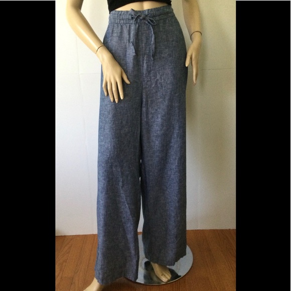 NEW OLD NAVY (Size 2X) Linen Blend Denim Appearance Draw Adjustable String Pants - Picture 7 of 9